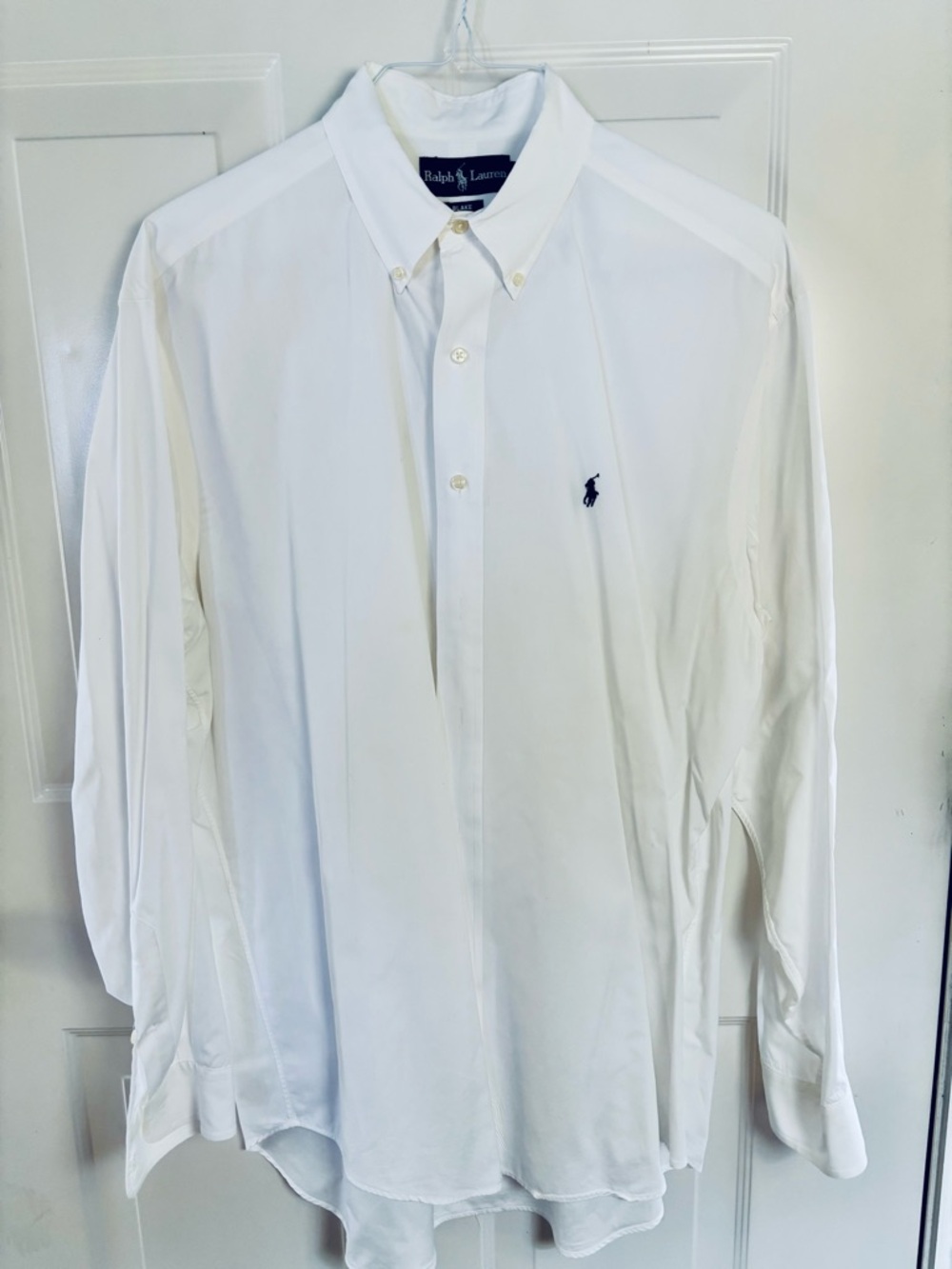 Ralph Lauren White Button-Down Dress Shirt with Polo Logo
